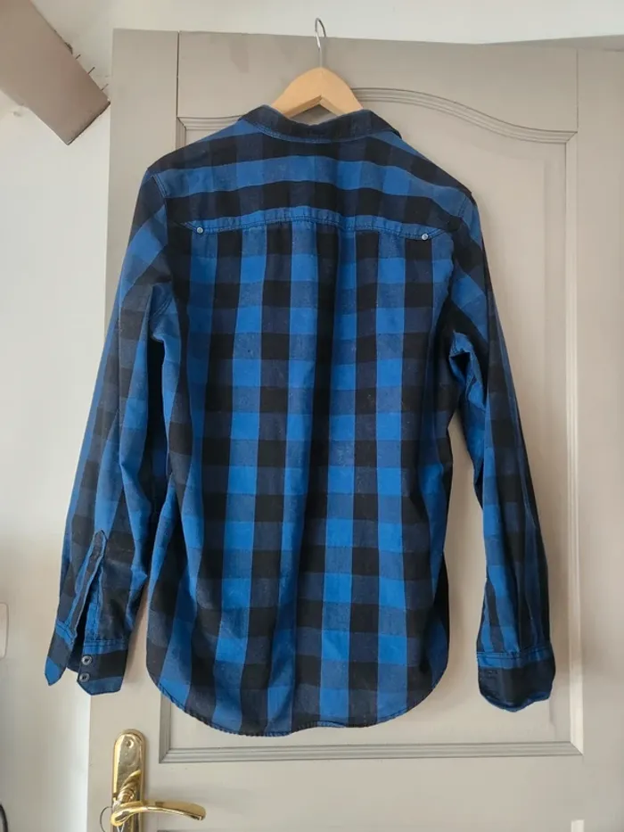 Chemise a carreaux bleu kiabi - photo numéro 2