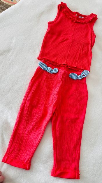 Ensemble pantalon et débardeur rose fushia fluide 18 mois Gemo