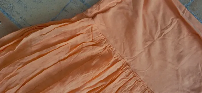 🍑 Jupe longue fluide orange vitaminé – Taille unique – Look bohème chic - photo numéro 3