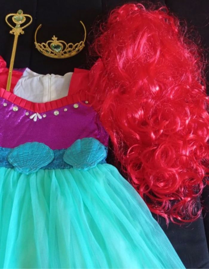 Déguisement robe sirène coquillage + perruque 6ans - photo numéro 2