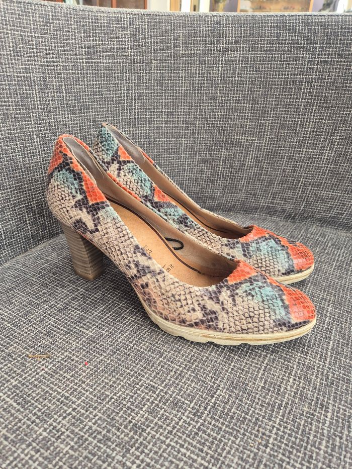 Escarpins Tamaris – Imprimé Serpent Multicolore – Taille 37 - photo numéro 1
