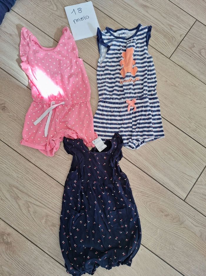 Lot combi-shorts été 18 mois fille - photo numéro 1