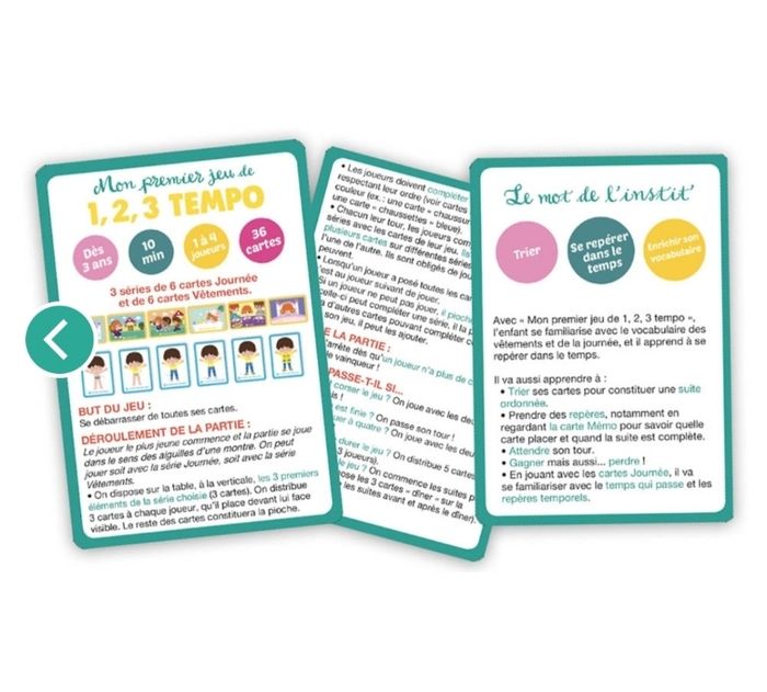 Jeu de cartes enfants 1 2 3 tempo - photo numéro 2