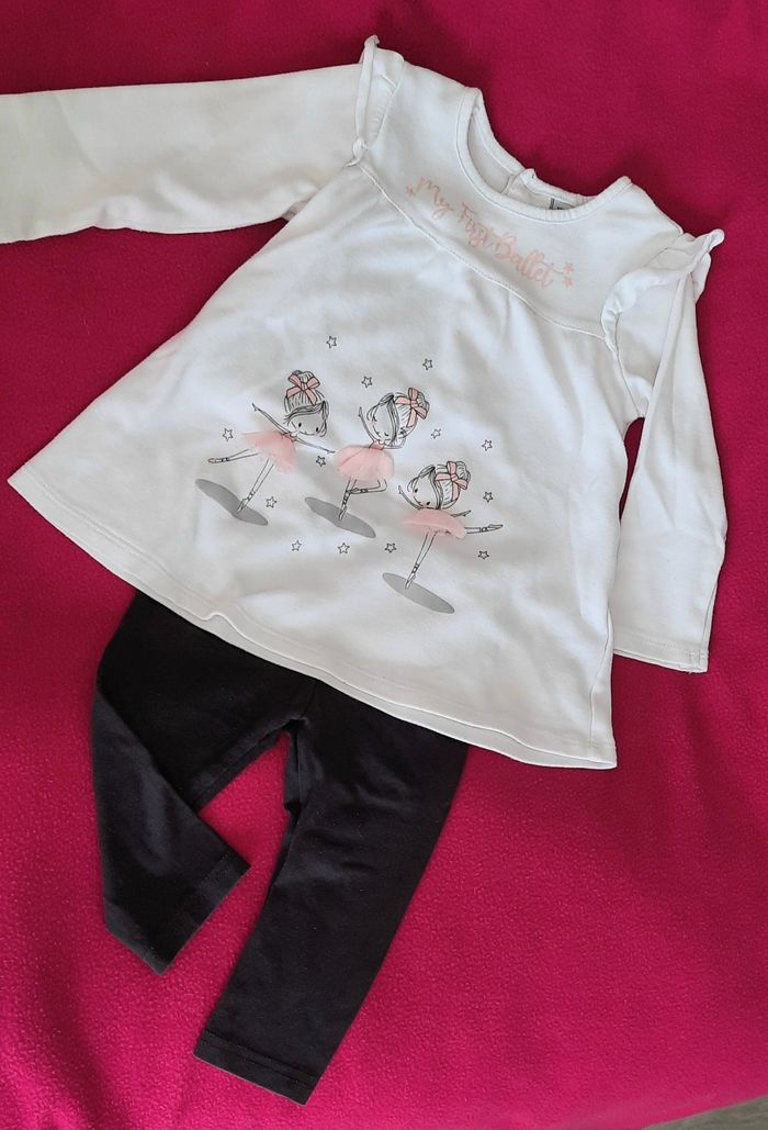 Ensemble robe leeging petite danseuse 12 mois