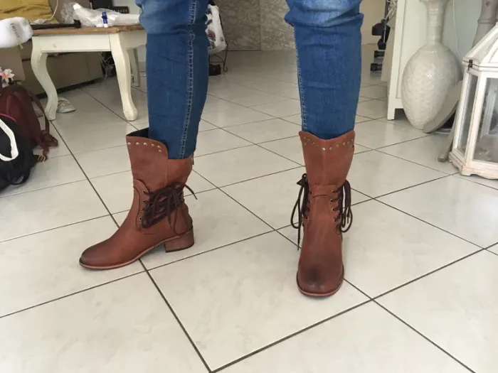 Bottines marrons lacées - photo numéro 4