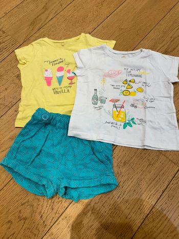 Lot tee-shirts et short 2/3ans