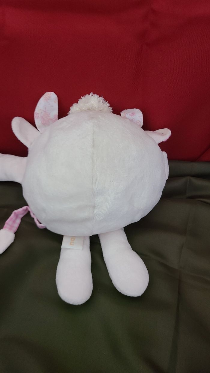 TAKINOU SOS DOUDOU VACHE GIRAFE QUASI PLAT ROSE FLEURS - photo numéro 4