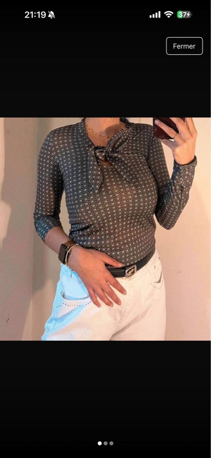 Superbe blouse parisienne chic - taille XS - comme neuve