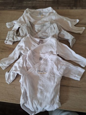 Body manche longue blanc et gris 
