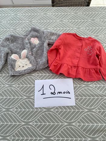 Lot de 2 gilets 12 mois