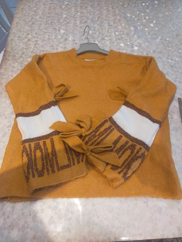 Pull manches longues laine moutarde femme  TU - photo numéro 7