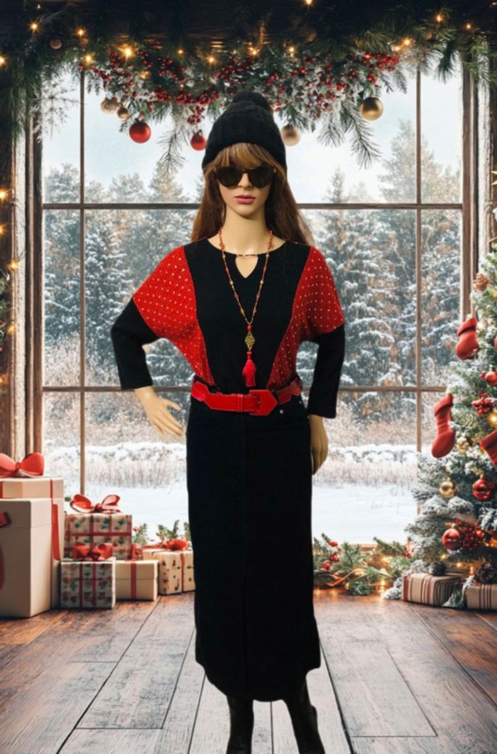 🖤Jupe longue vintage Y2K en velours côtelé noir Black corduroy skirt🖤 - photo numéro 2