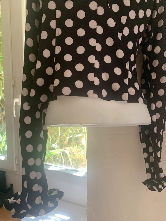 Blouse Ivivi taille 38 noir à pois blanc - photo numéro 7