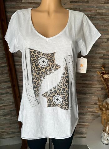 T-shirt à strass imprimé style conver.se