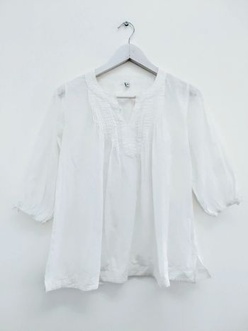 Jolie tunique blanche en coton 12 ans