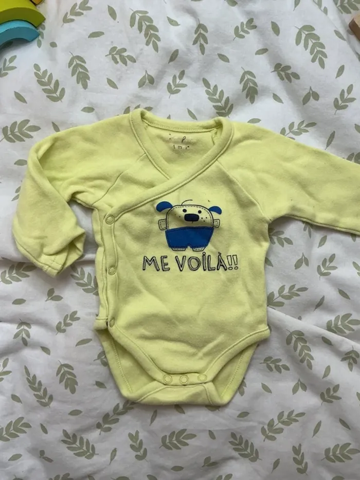 body manches longues vert ouverture devant kimbaloo 1 mois - photo numéro 3