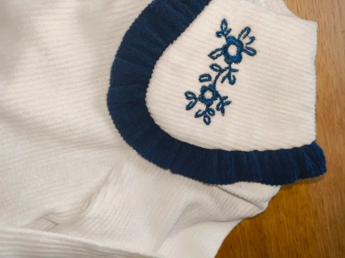 Ensemble fille blanc bleu marine excellent état 9 mois 12 mois shein - photo numéro 6