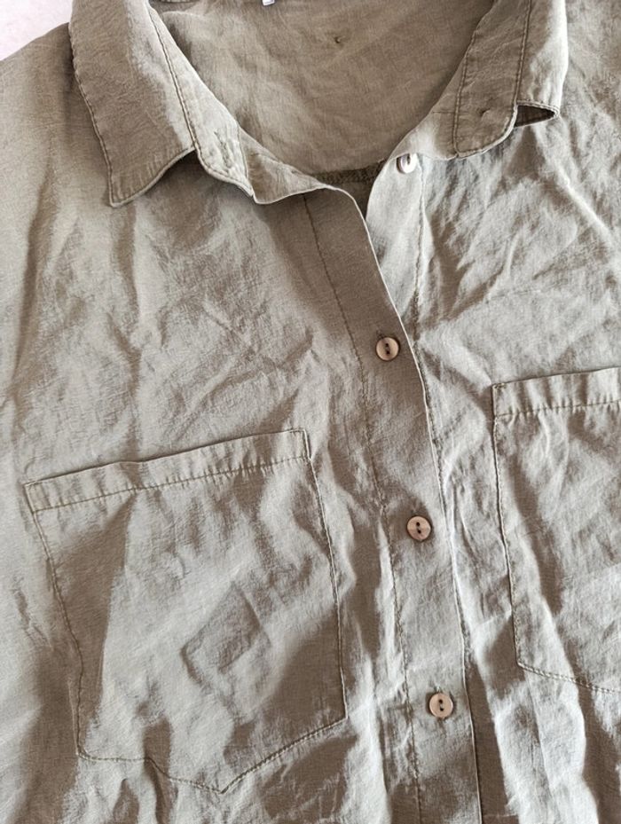 Chemise légère oversize Please L vert kaki 100% lyocell décontractée - photo numéro 10