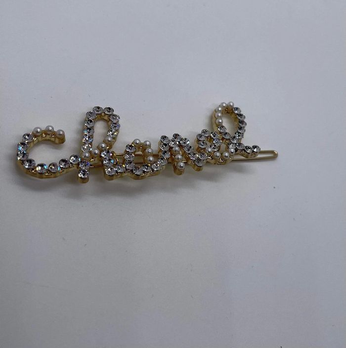 Broche Vintage Métal Doré, Strass Bleu Saphir Et Facettes - Barrette Collection
