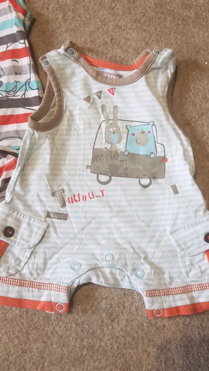 Lot de 2 combinaisons estivales garçon naissance - photo numéro 2