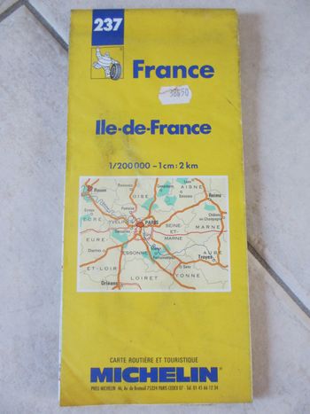 Carte routière et touristique Michelin n° 237 Ile-de-France 1:200000