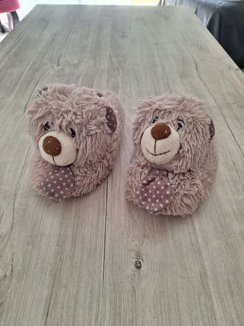 Chausson beige nounours