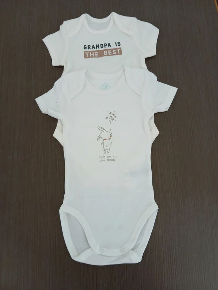 Lot de deux bodies garçon tex baby 12 mois