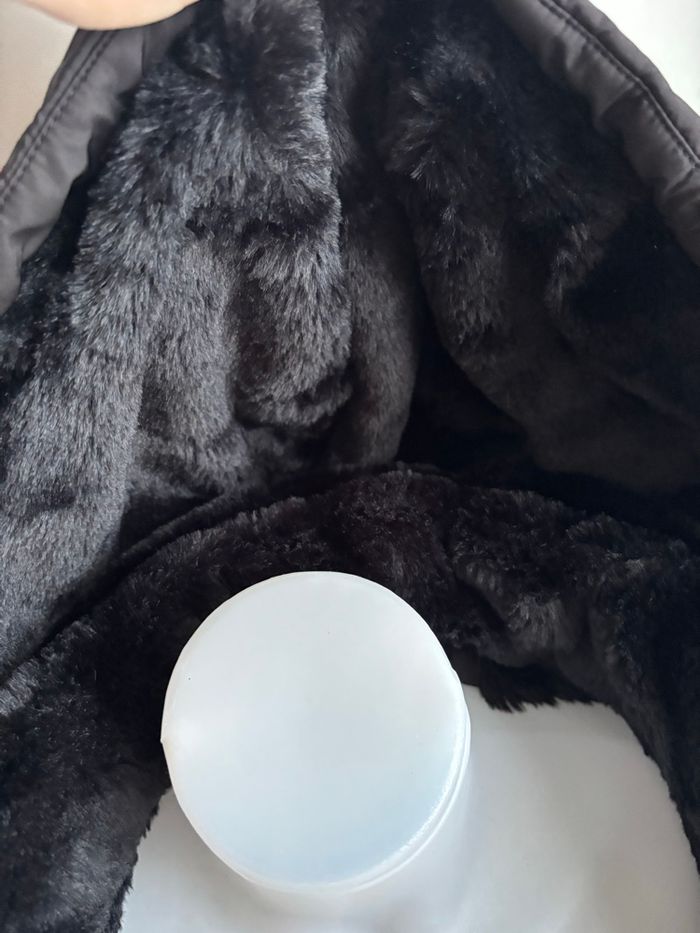 Doudoune courte rembourré Zara à capuche fourré noir taille S - photo numéro 7