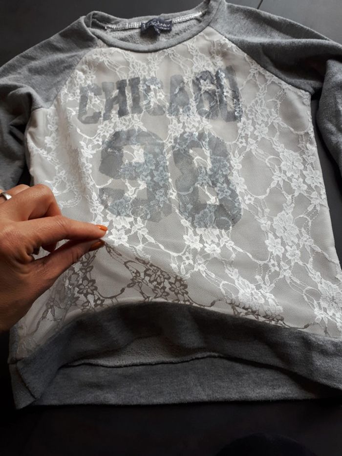 Joli pull doublé dentelle Fashion private compagny 12 ans - photo numéro 3