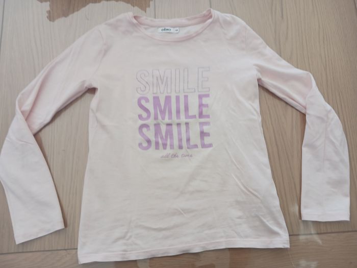 T-shirt rose pâle manches longues