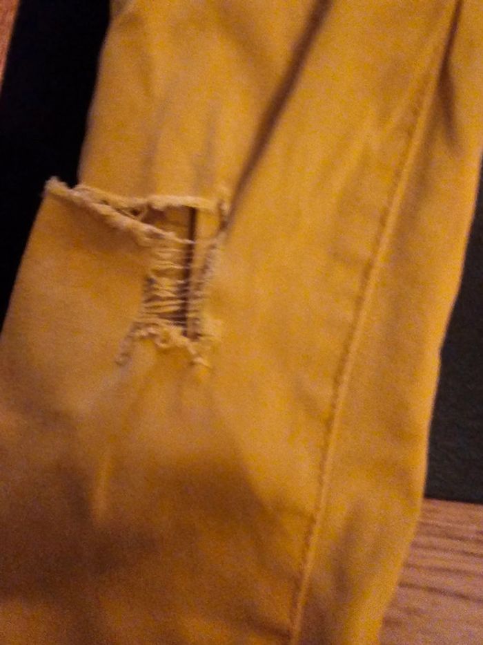 Jean skinny jaune moutarde - photo numéro 5