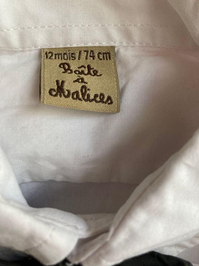 chemise avec noeud papillon amovible garçon 12 mois - photo numéro 5