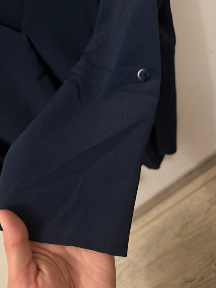 Blouse bleue marine T.1 rue des abbesses tbe - photo numéro 3