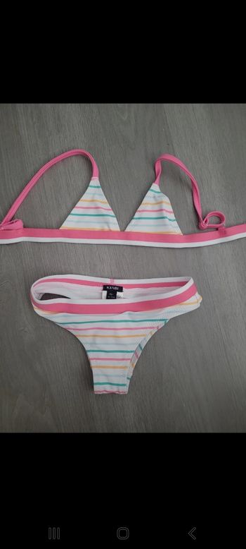 Maillot de bain 2 pièces rayé