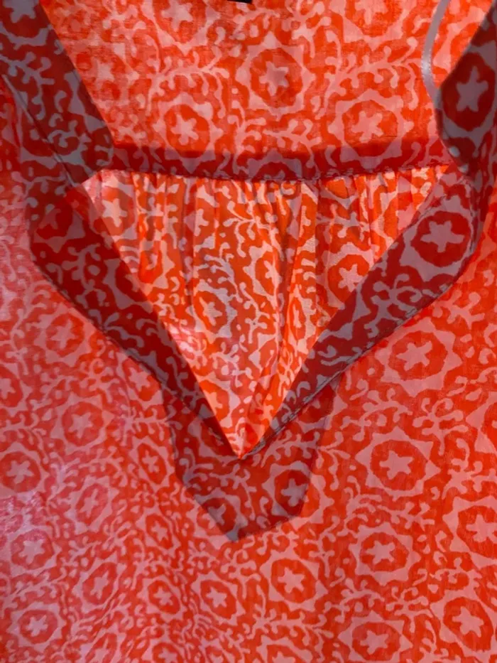 Top orange fleuri Caroll taille L - photo numéro 3