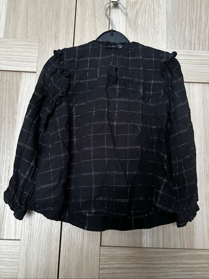 Blouse noire carreaux argentés Tape À L’Oeil t.4ans - photo numéro 4