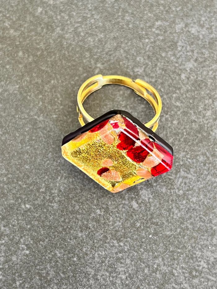 Bague verre de Murano or - photo numéro 2