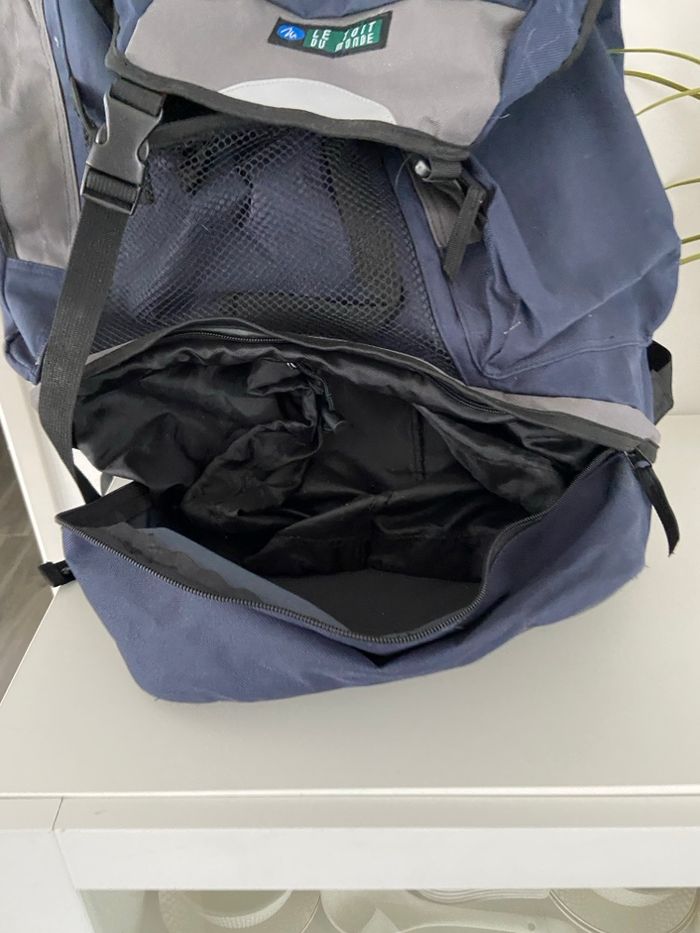 Grand Sac à Dos Randonnée / Voyage "Le Toit du Monde" - Bleu et Gris - photo numéro 4