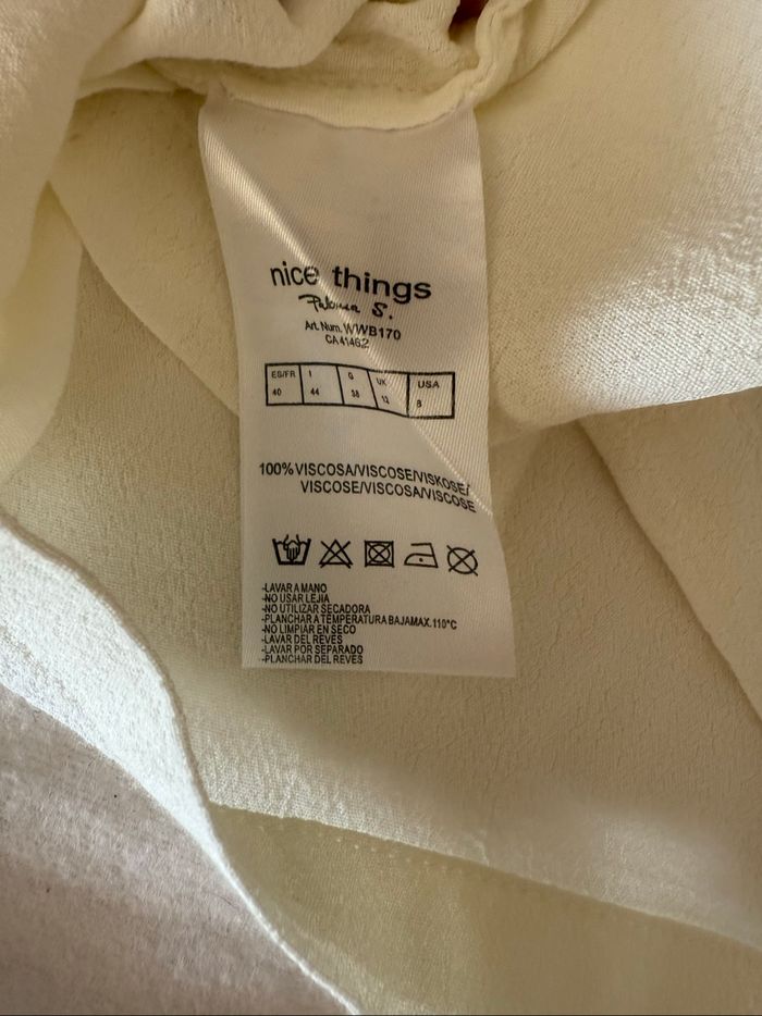 Blouse à manches longues crème avec liseret noir Nice Things - Taille 40. - photo numéro 6