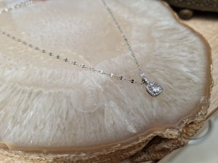Collier Ras Coup Acier Argenté Zirconiums - photo numéro 9
