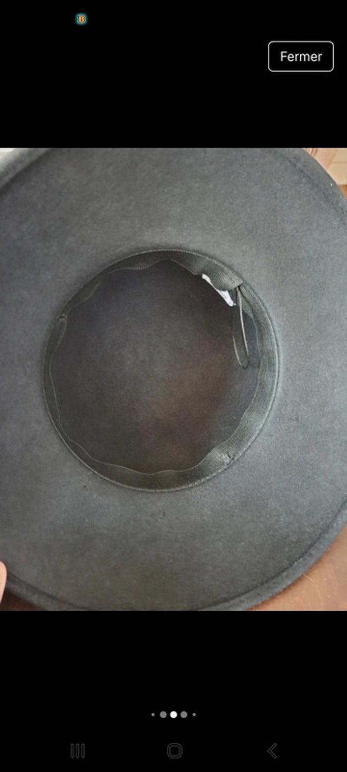 Chapeau femme noir en 100% laine 56cm - photo numéro 17