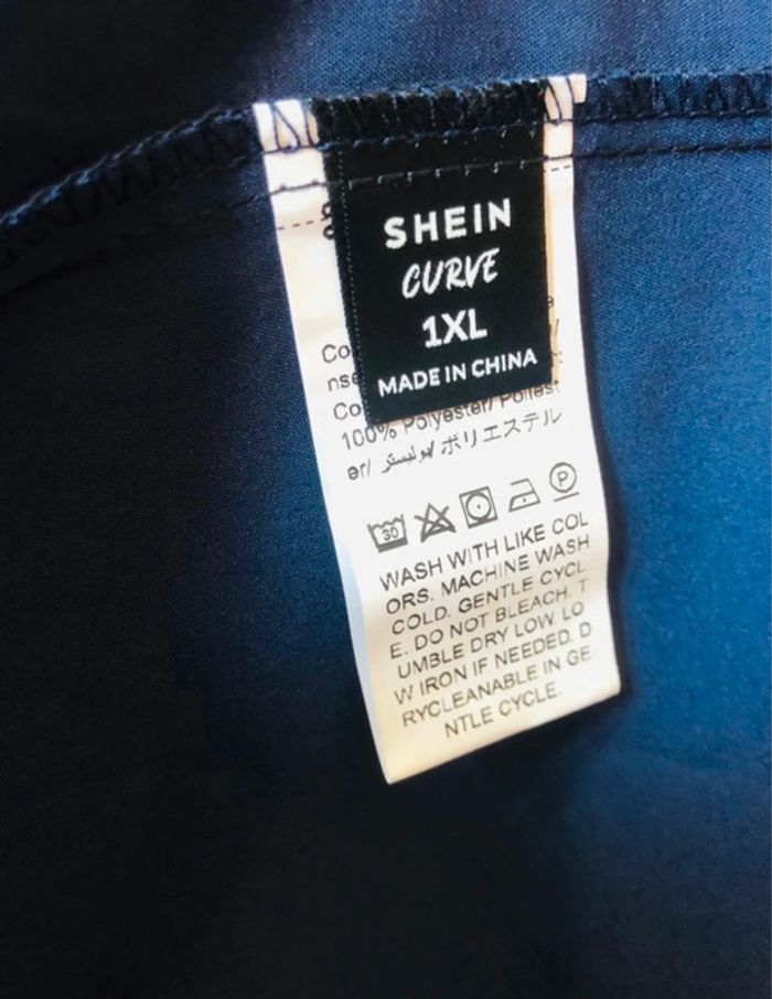 Robe longue maxi fleurie SHEIN 1XL bleu marine - photo numéro 4