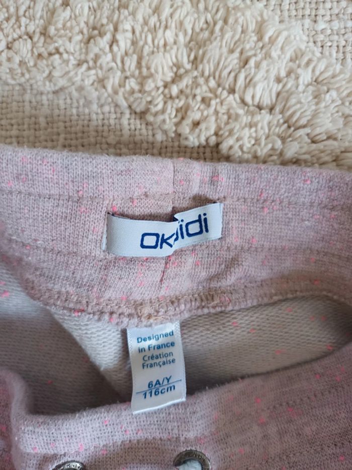 Pantalon jogging rose Okaïdi taille 6 ans - photo numéro 2