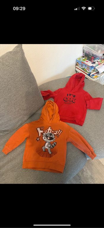Lot de 2 sweats capuche  garçon
