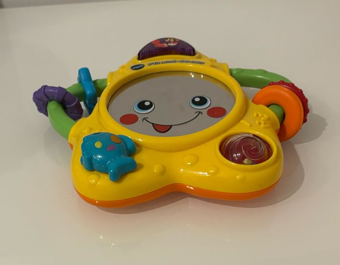 Vtech 1er âge hochet p’tit miroir des mers parlant lumineux musical sonore animaux de la mer couleurs chansons mélodies éveil bébé motricité fine 6-36 mois toupie encastrement textures lot SOP77 - photo numéro 4