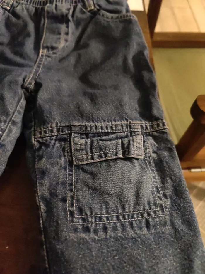 Pantalon jean fourré/ a élastique - photo numéro 2