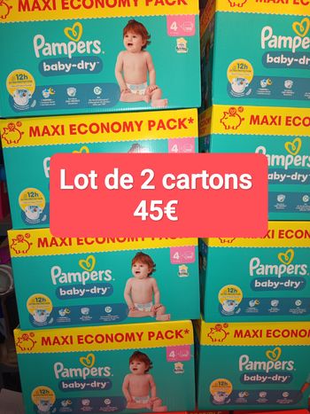 Lot de 2 Grands cartons pampers Taille 4