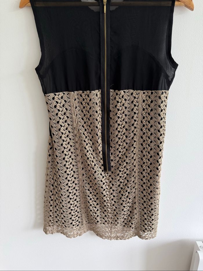 Robe chic dorée noir transparence taille 38 M - photo numéro 6