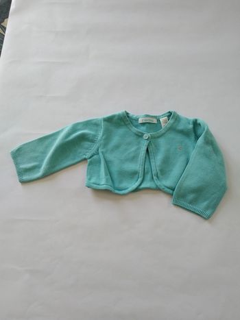 gilet bolero turquoise okaidi fille 3  mois