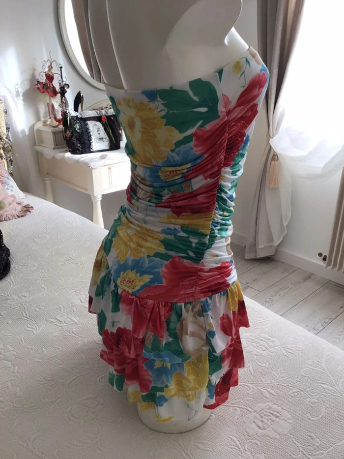 Robe bustier à volants taille unique tissus stretch - photo numéro 5